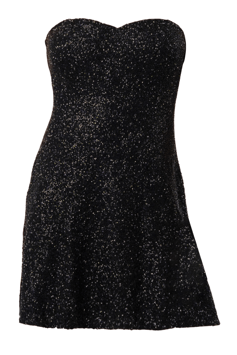 Midnight Hand - Beaded Embellished Mini Dress - Self - Adore