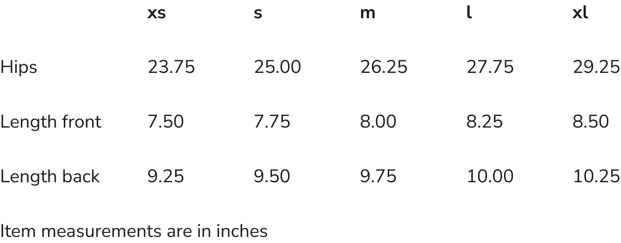 Size Chart