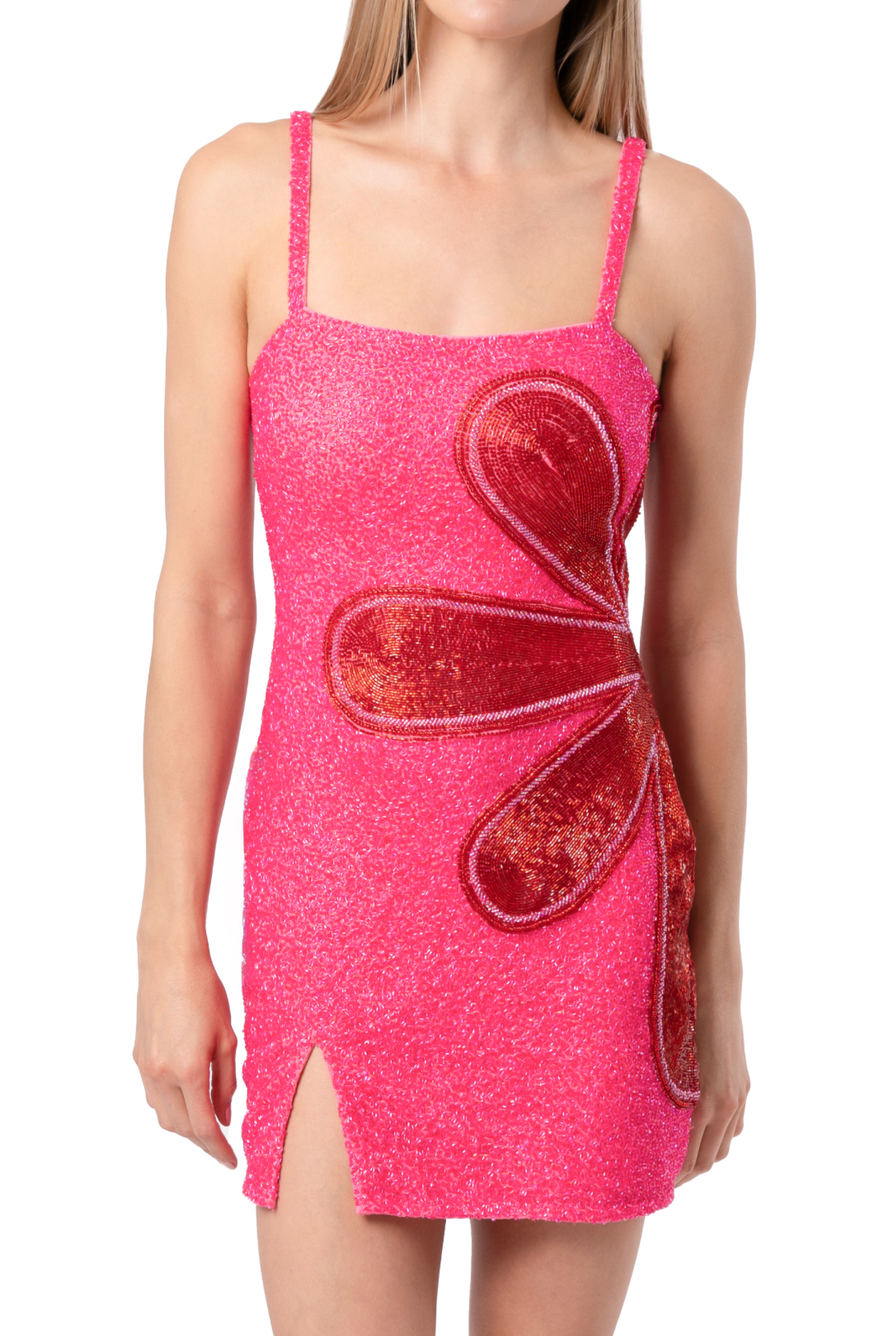 Bloom Hand-Beaded Embellished Mini Dress