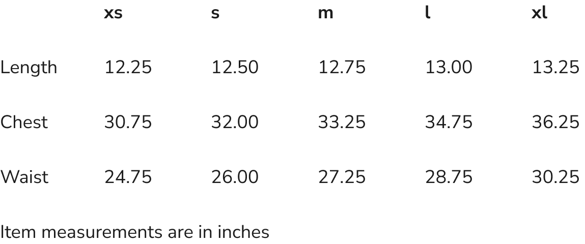 Size Chart