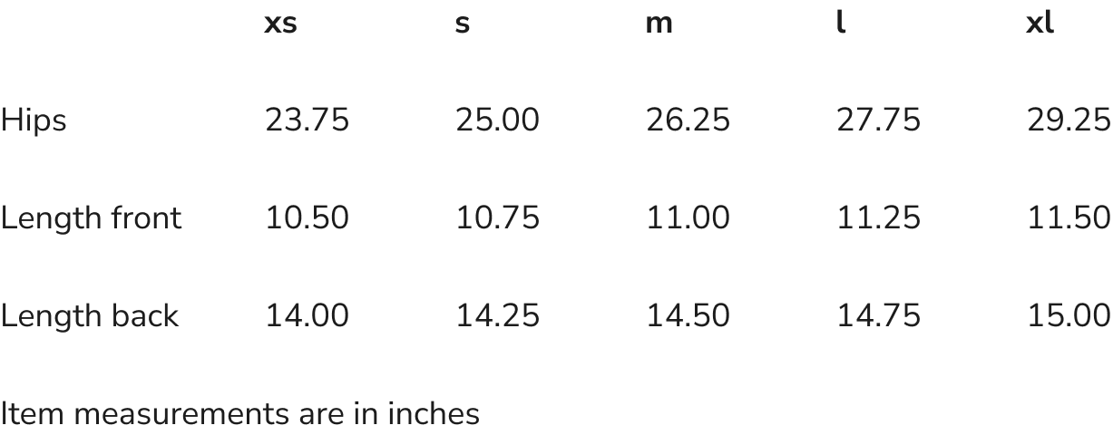 Size Chart