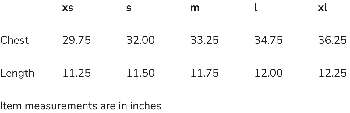 Size Chart