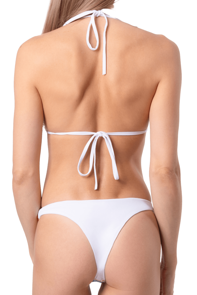 Limoncello Hand - Beaded Embellished Triangle Bikini Top - Self - Adore