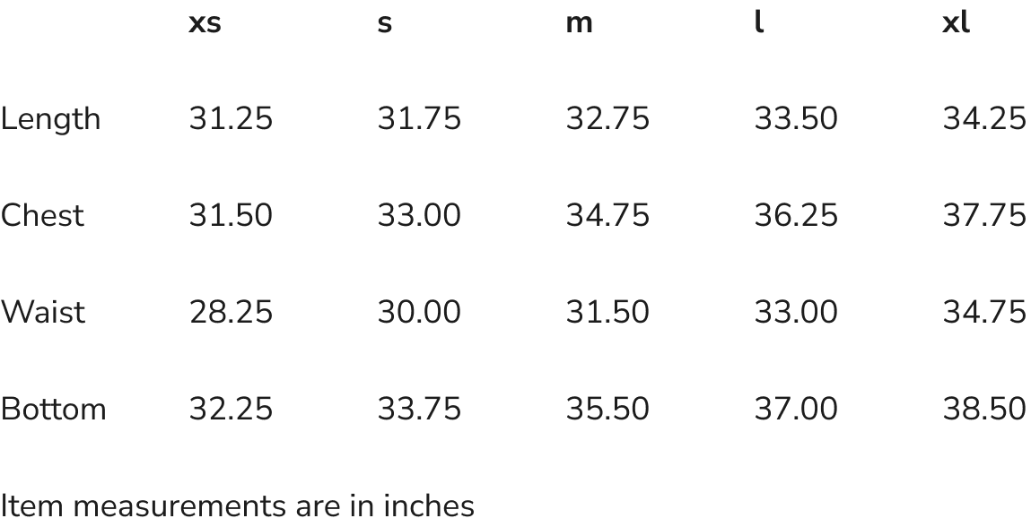 Size Chart