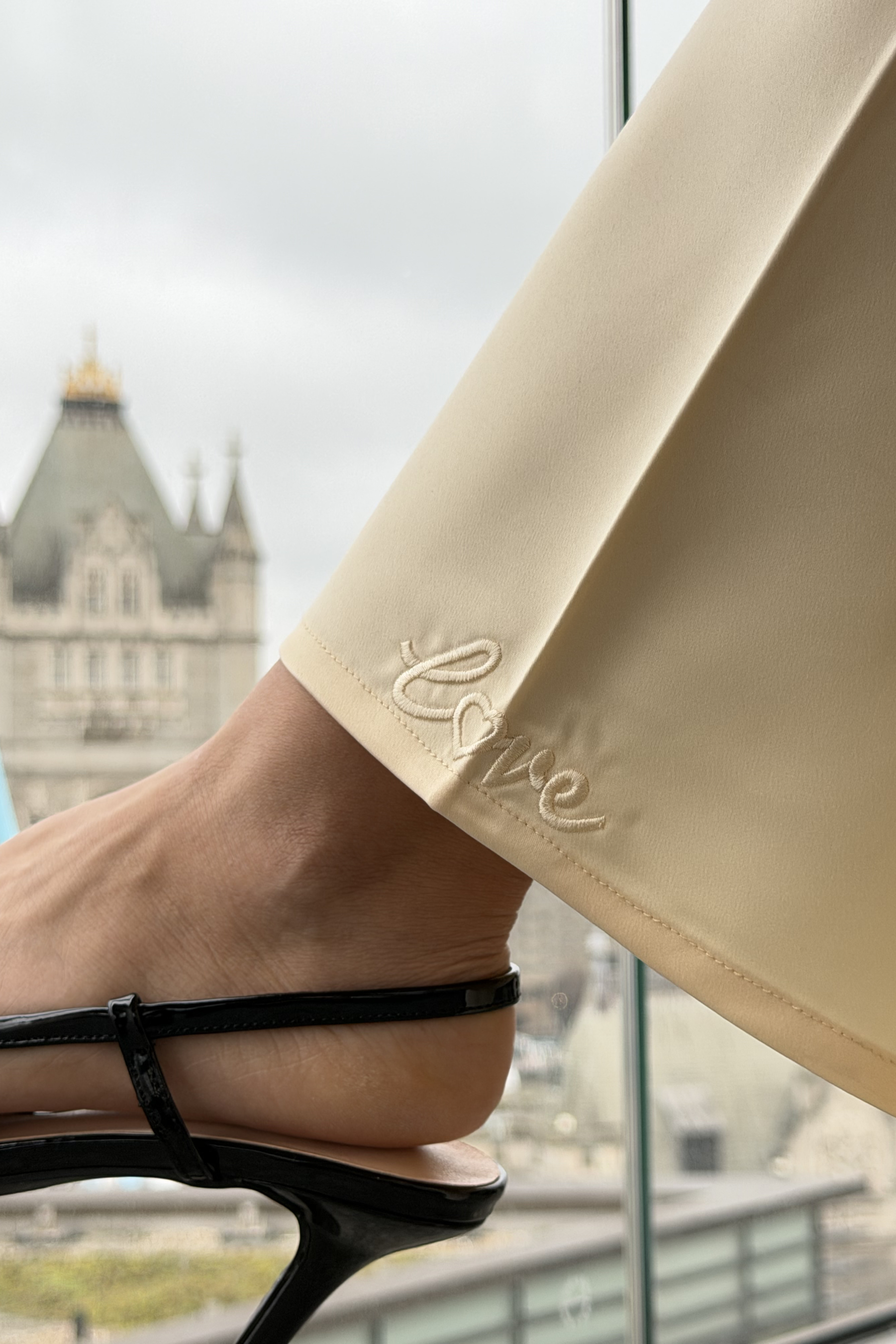 Olivette Satin Pants - Oat