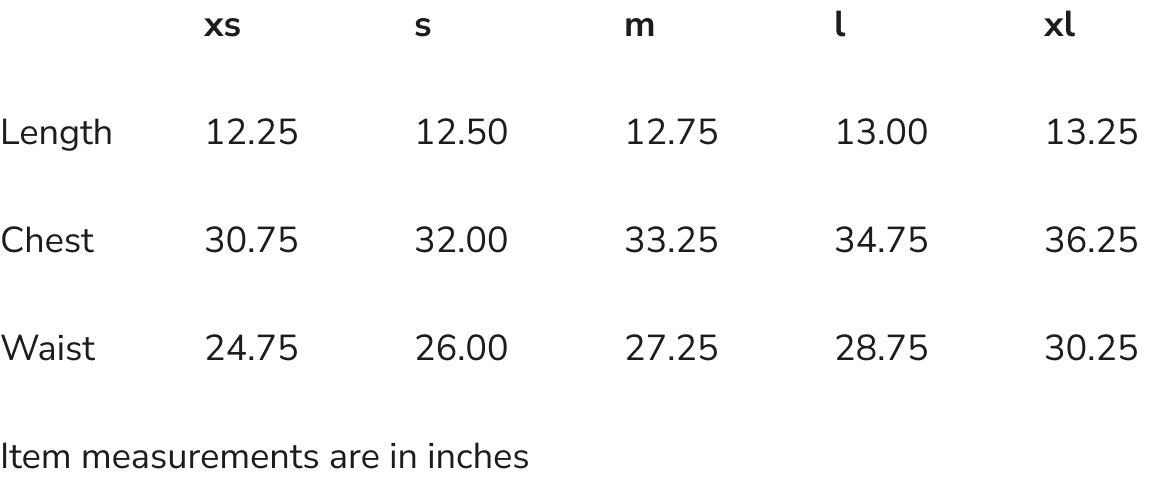 Size Chart