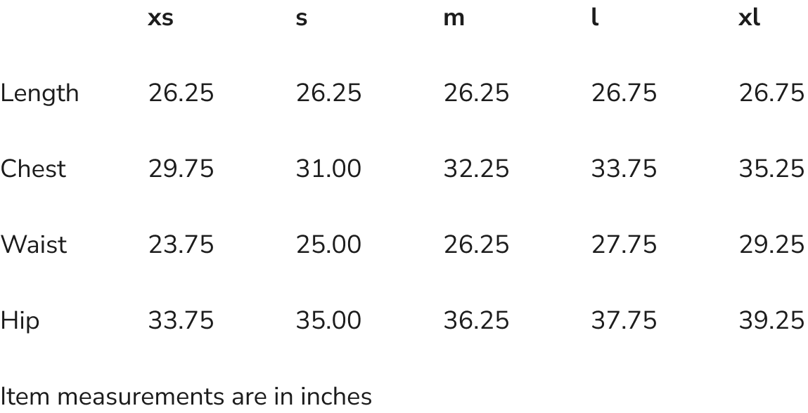 Size Chart