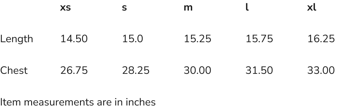 Size Chart