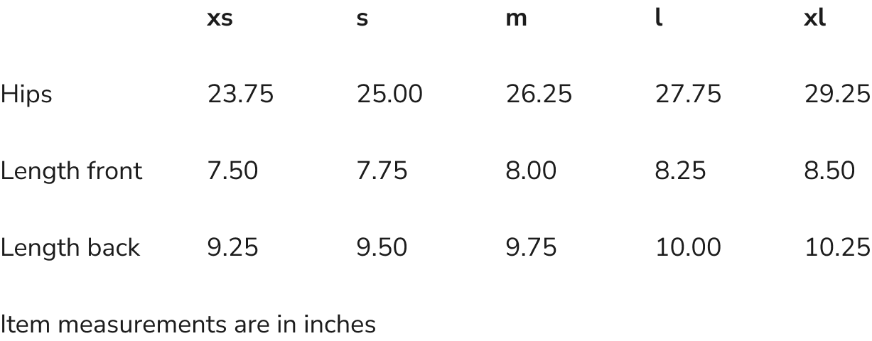Size Chart