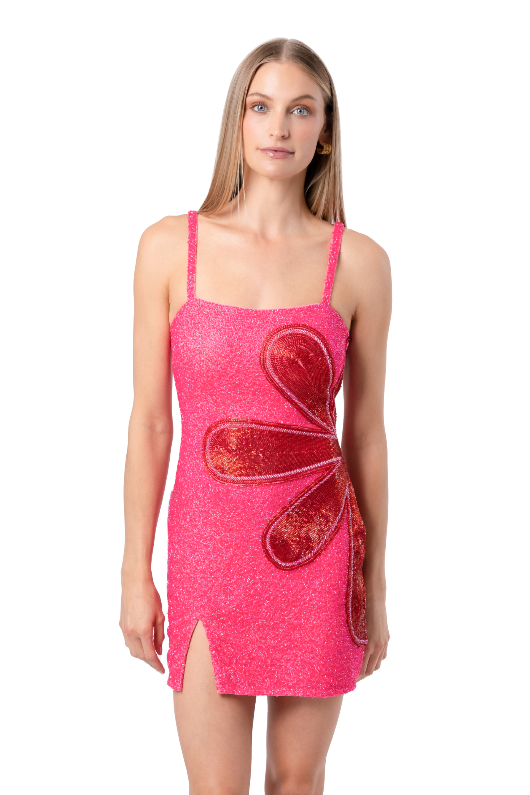 Bloom Hand-Beaded Embellished Mini Dress