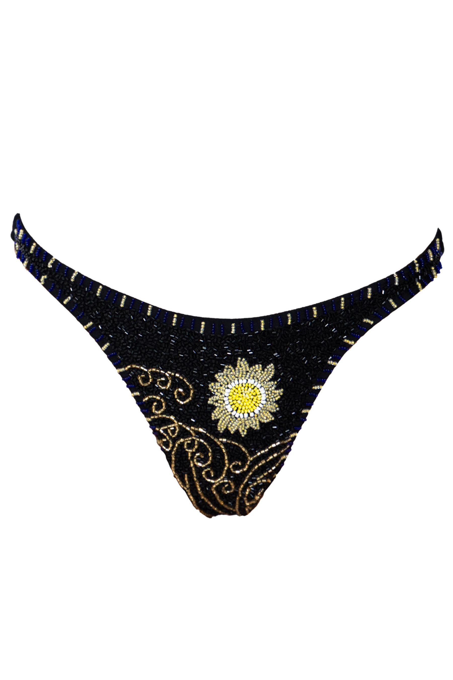 Dark Tide Hand-Beaded Embellished Bikini Bottom