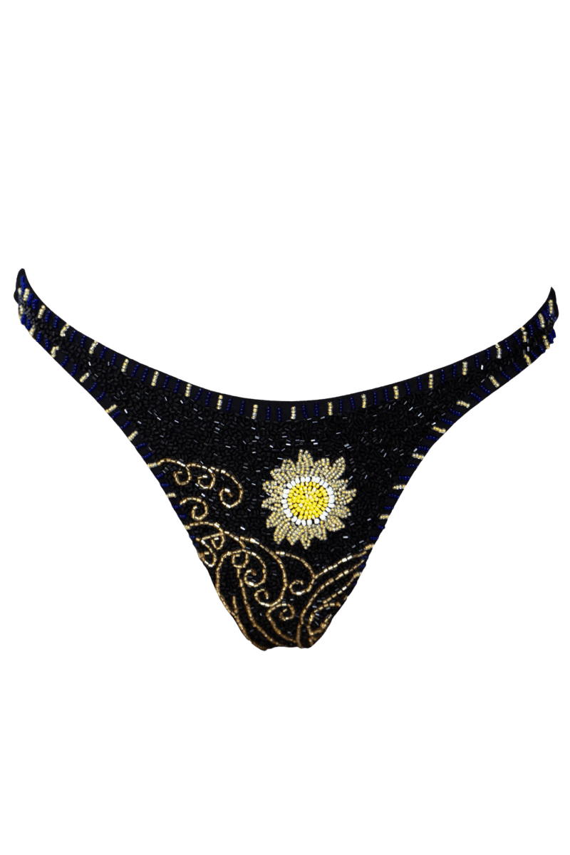 Dark Tide Hand - Beaded Embellished Bikini Bottom - Self - Adore