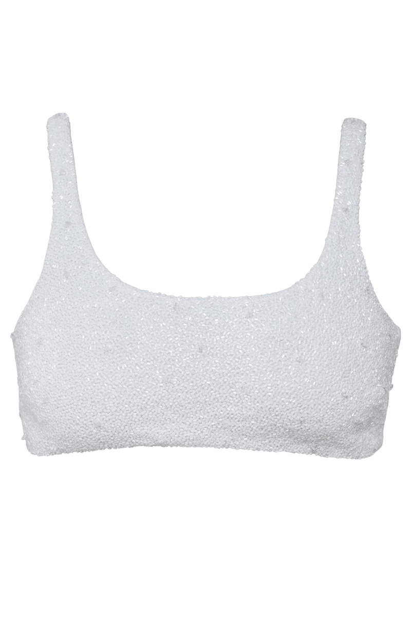 Eternal White Hand - Beaded Embellished Bikini Top - Self - Adore