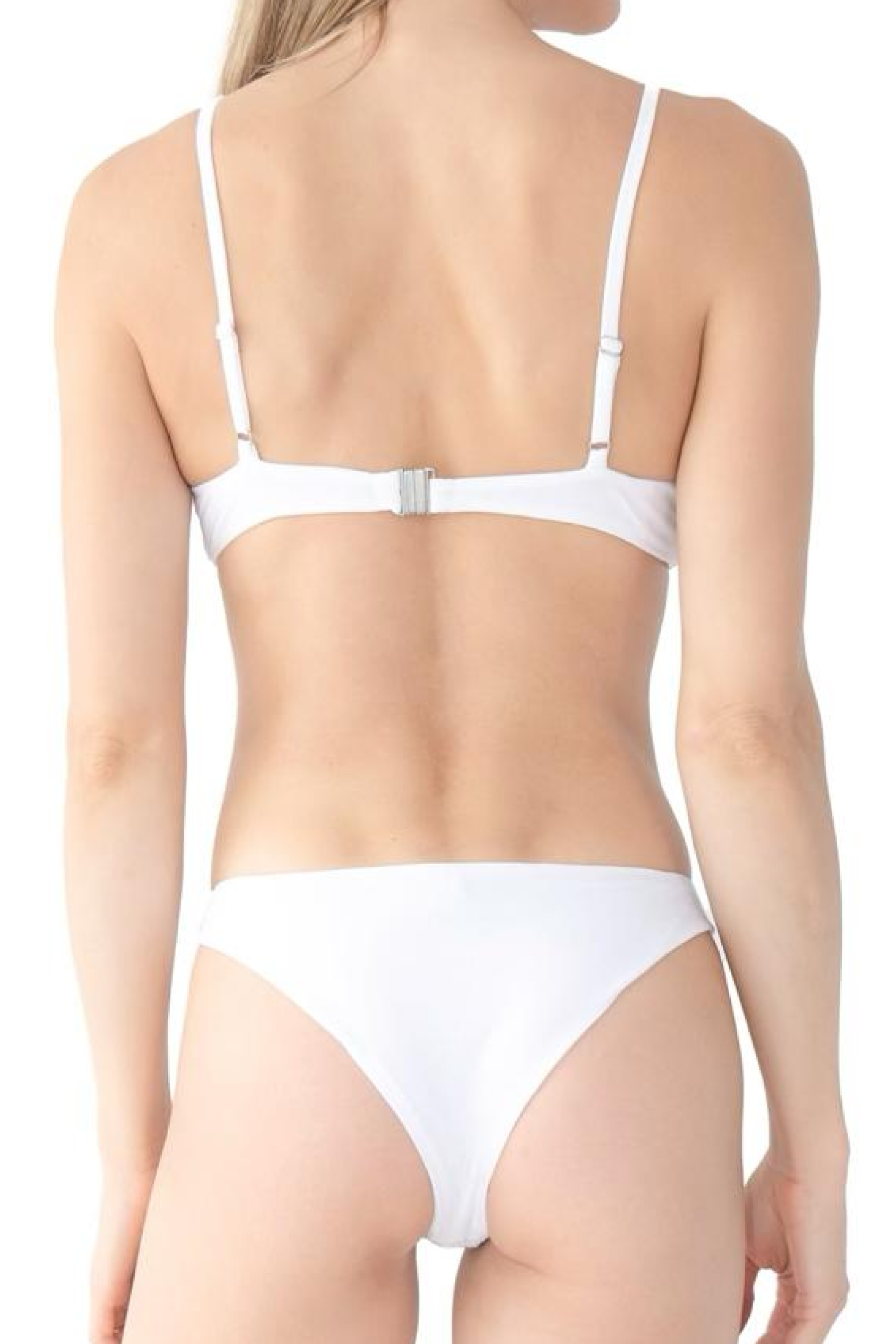 Euro Summer Hand-Beaded Embellished Bikini Top - White/Blue