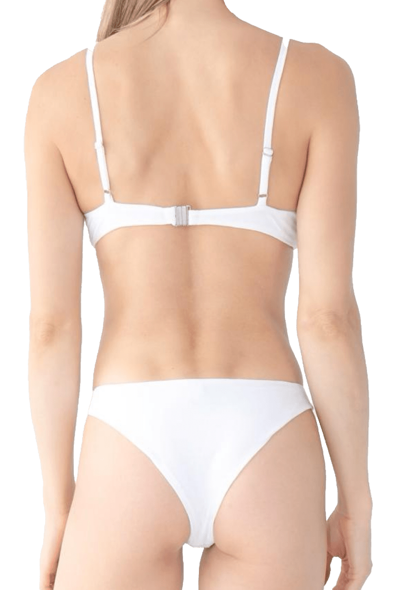 Euro Summer Hand - Beaded Embellished Bikini Top - White/Purple - Self - Adore