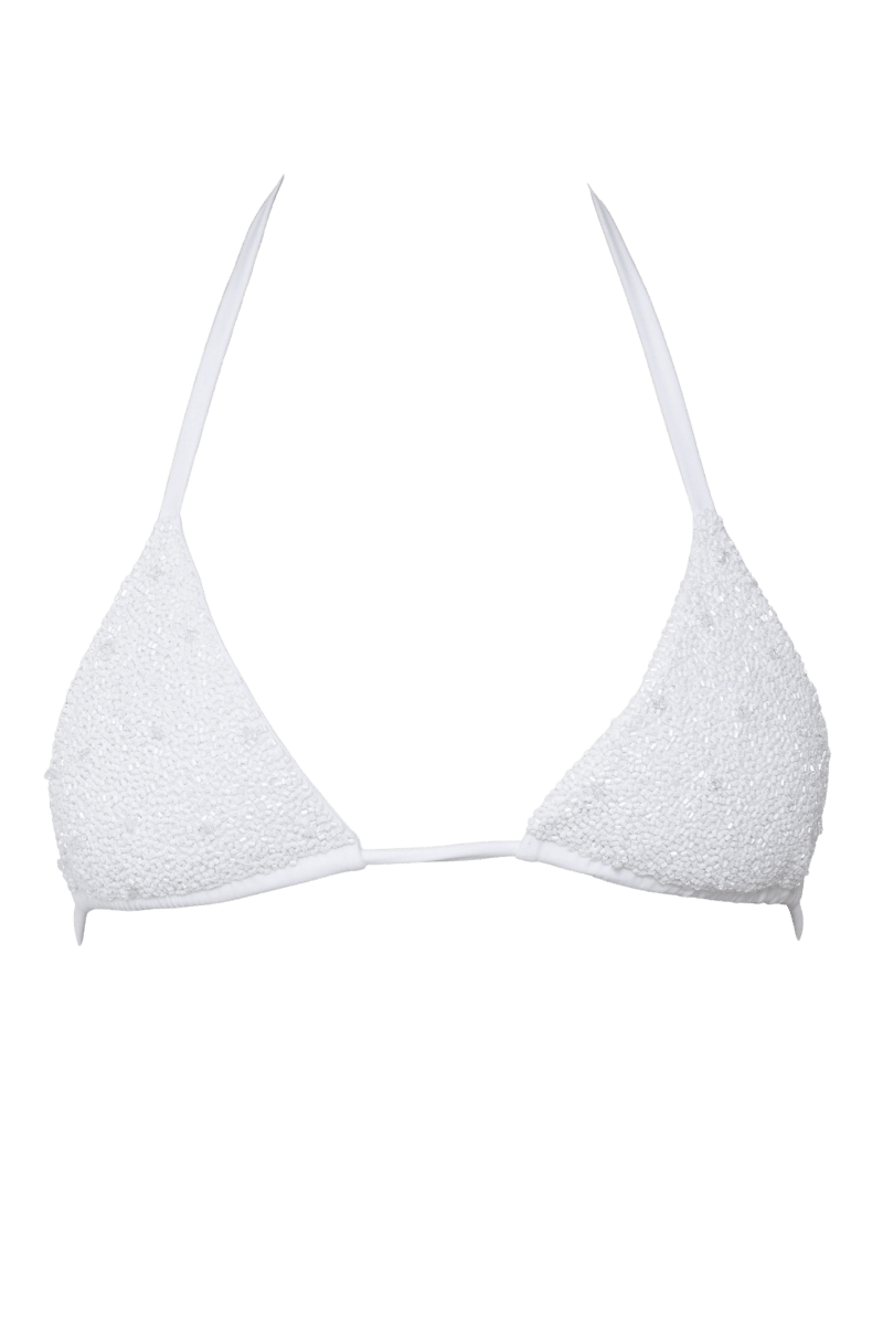 Forever Hand - Beaded Embellished Triangle Bikini Top - Self - Adore