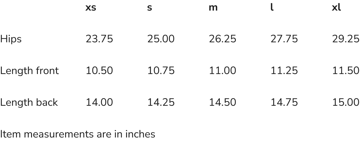 Size Chart