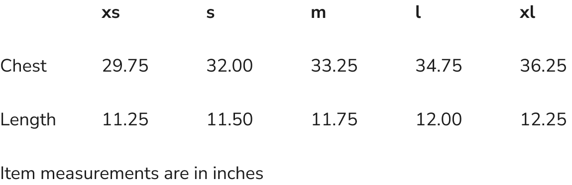 Size Chart