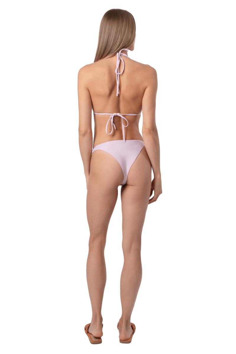 High Tide Hand - Beaded Embellished Bikini Bottom - Pale Pink - Self - Adore