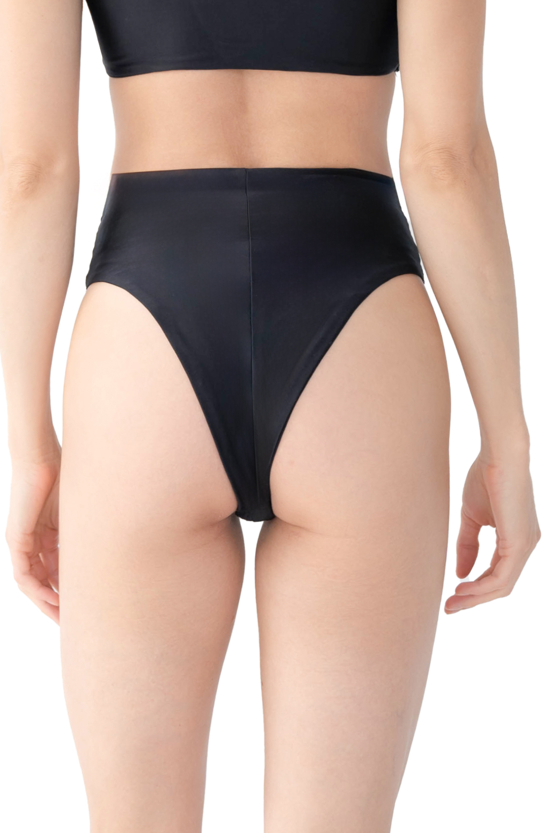 Kiss Hand-Beaded Embellished High-waisted Bikini Bottom - Black