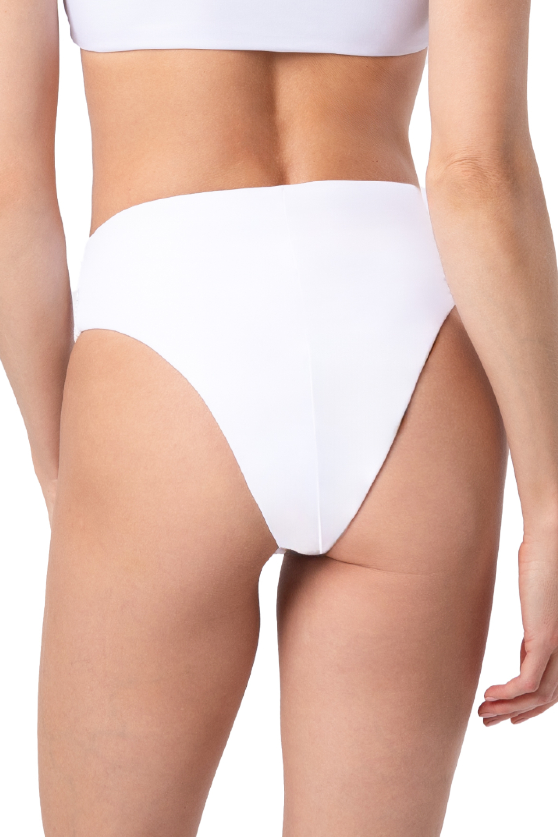 Kiss Hand-Beaded Embellished High-waisted Bikini Bottom - White