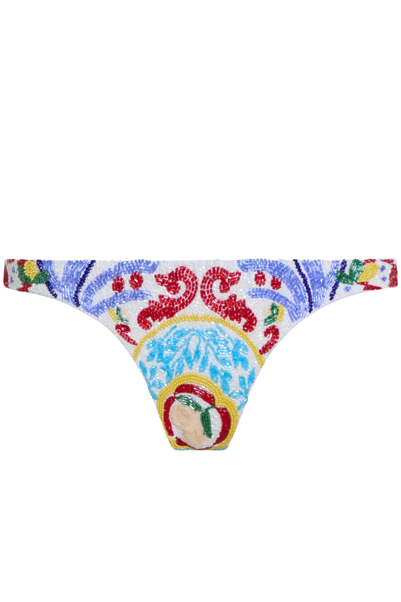 Limoncello Hand-Beaded Embellished Bikini Bottom - Self-Adore
