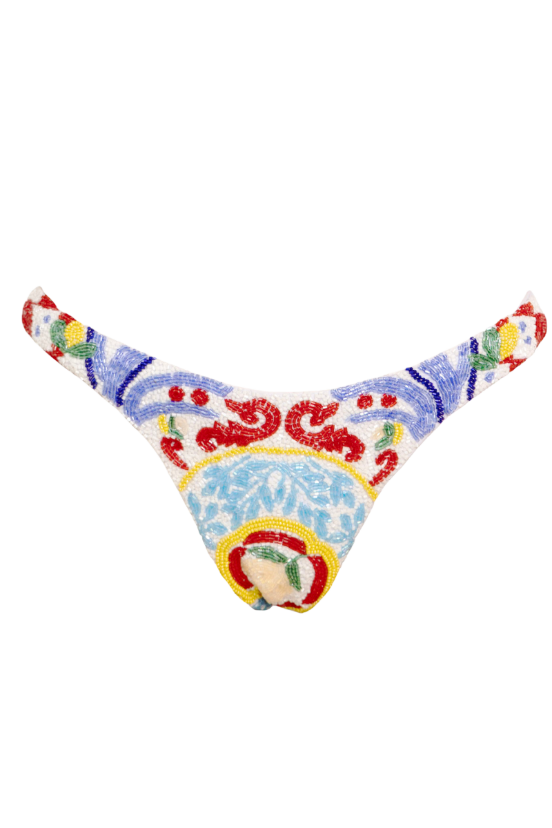 Limoncello Hand - Beaded Embellished Bikini Bottom - Self - Adore