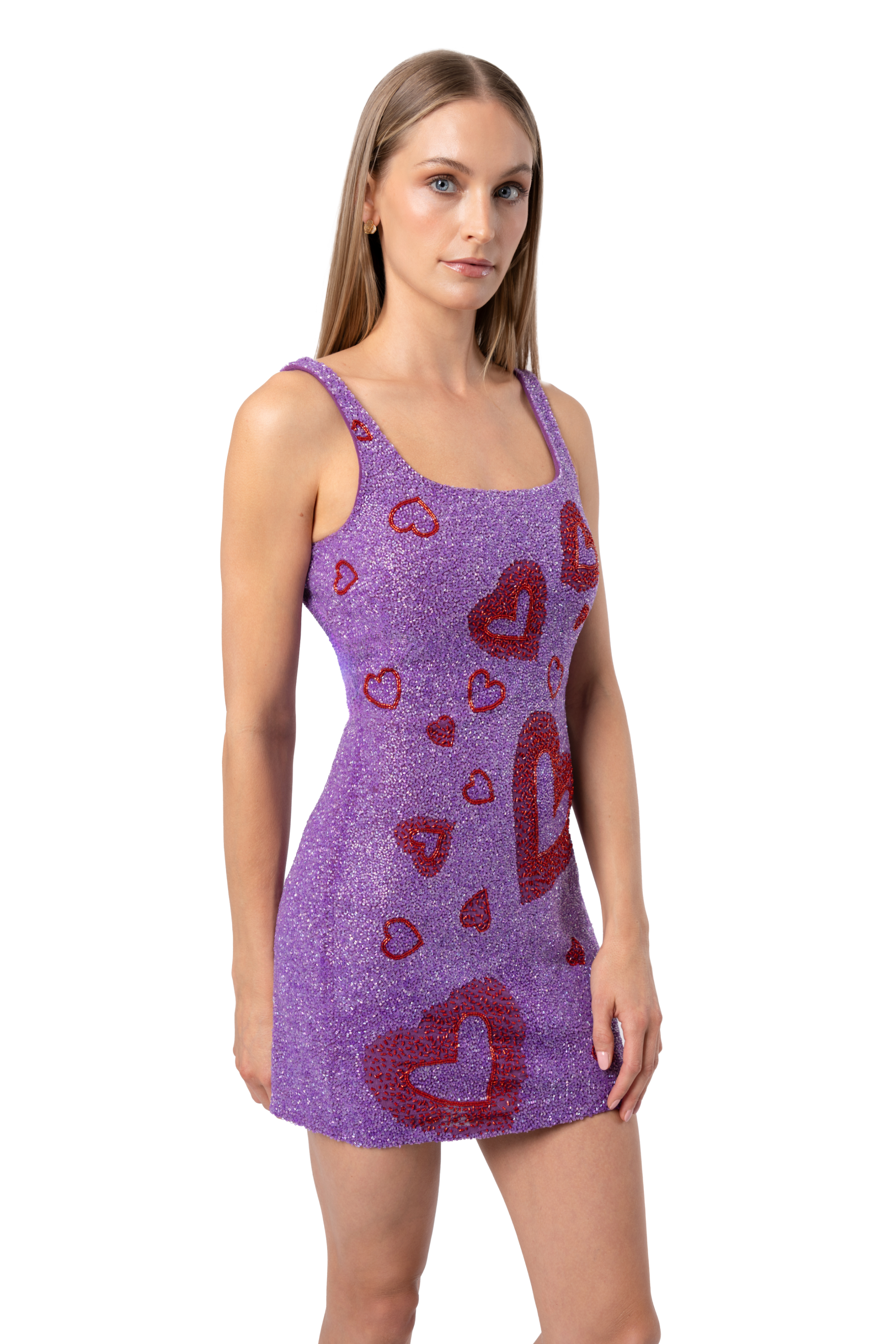 Lust Hand-Beaded Embellished Mini Dress