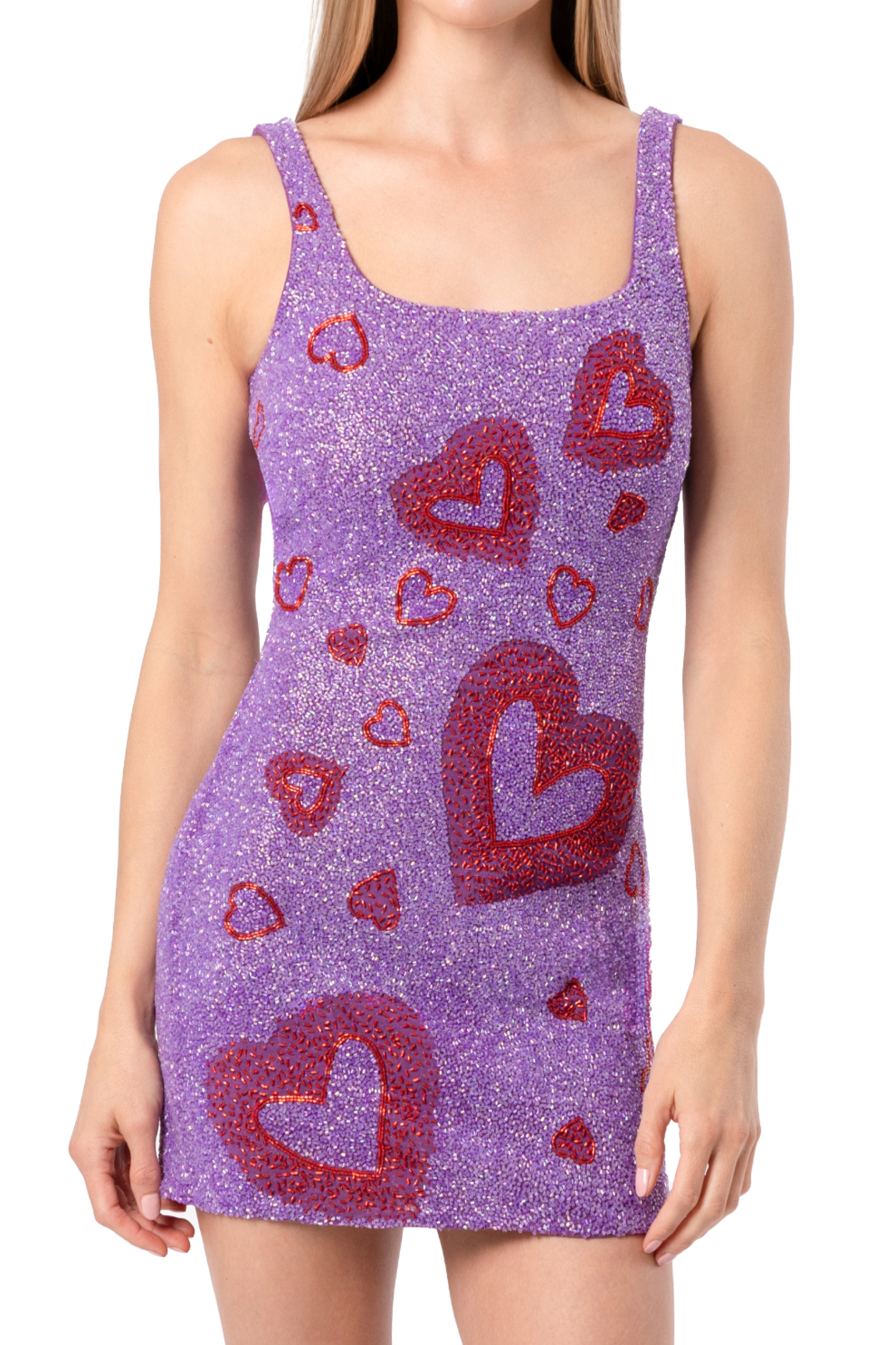 Lust Hand-Beaded Embellished Mini Dress