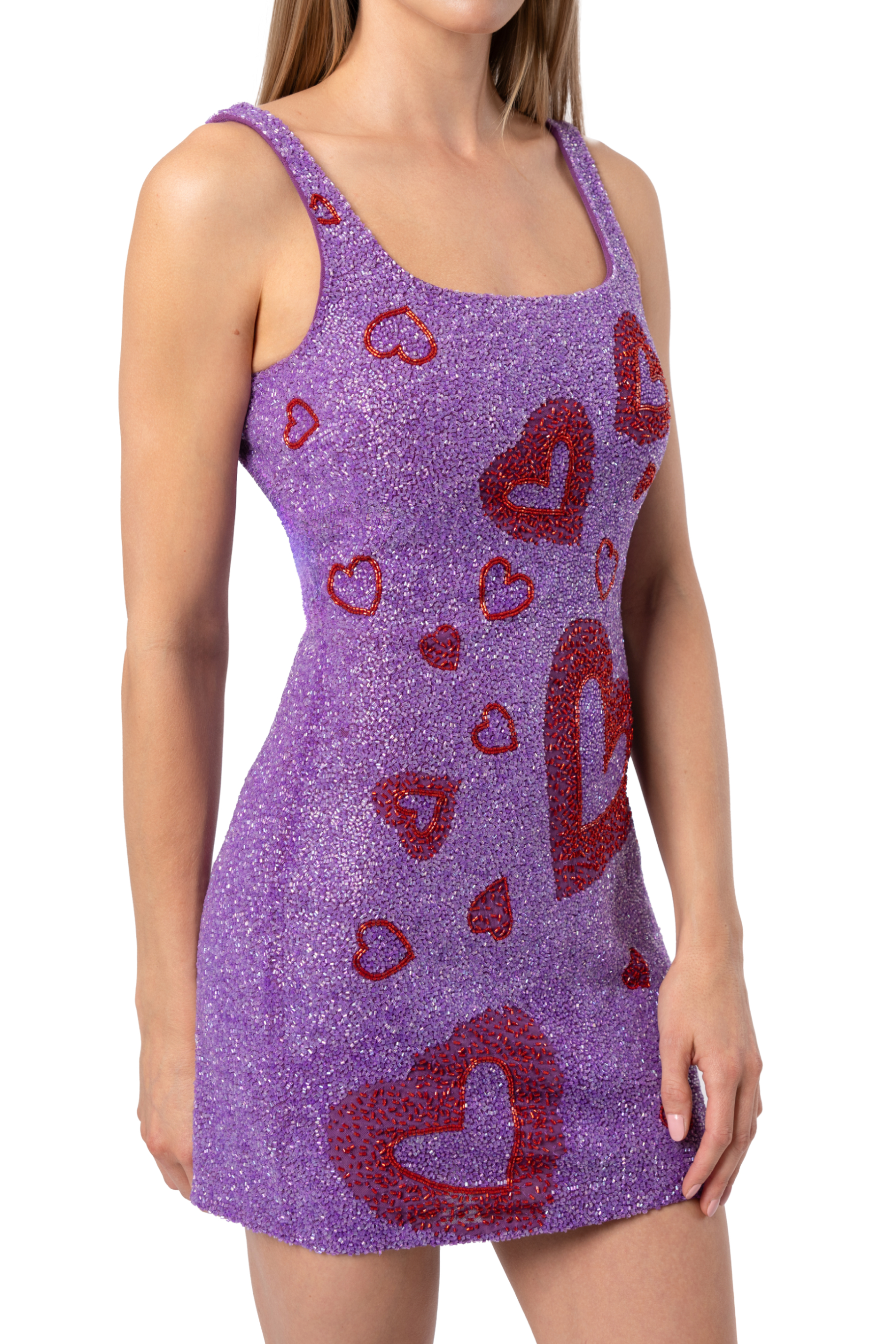 Lust Hand-Beaded Embellished Mini Dress