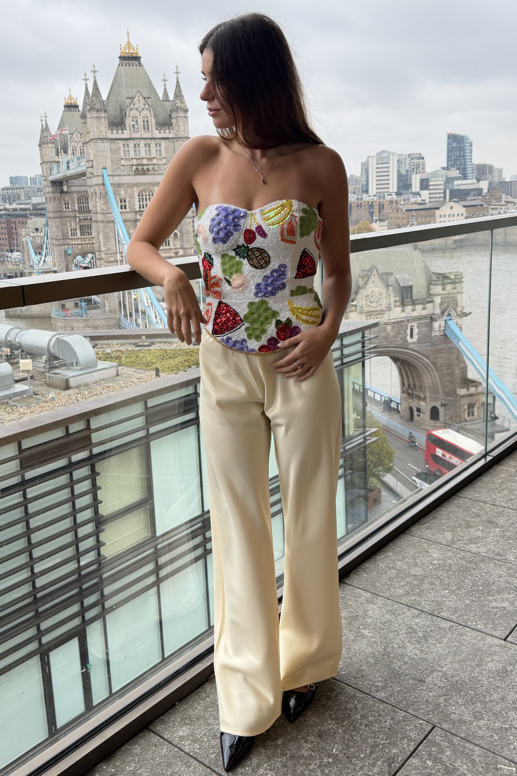 Olivette Satin Pants - Oat