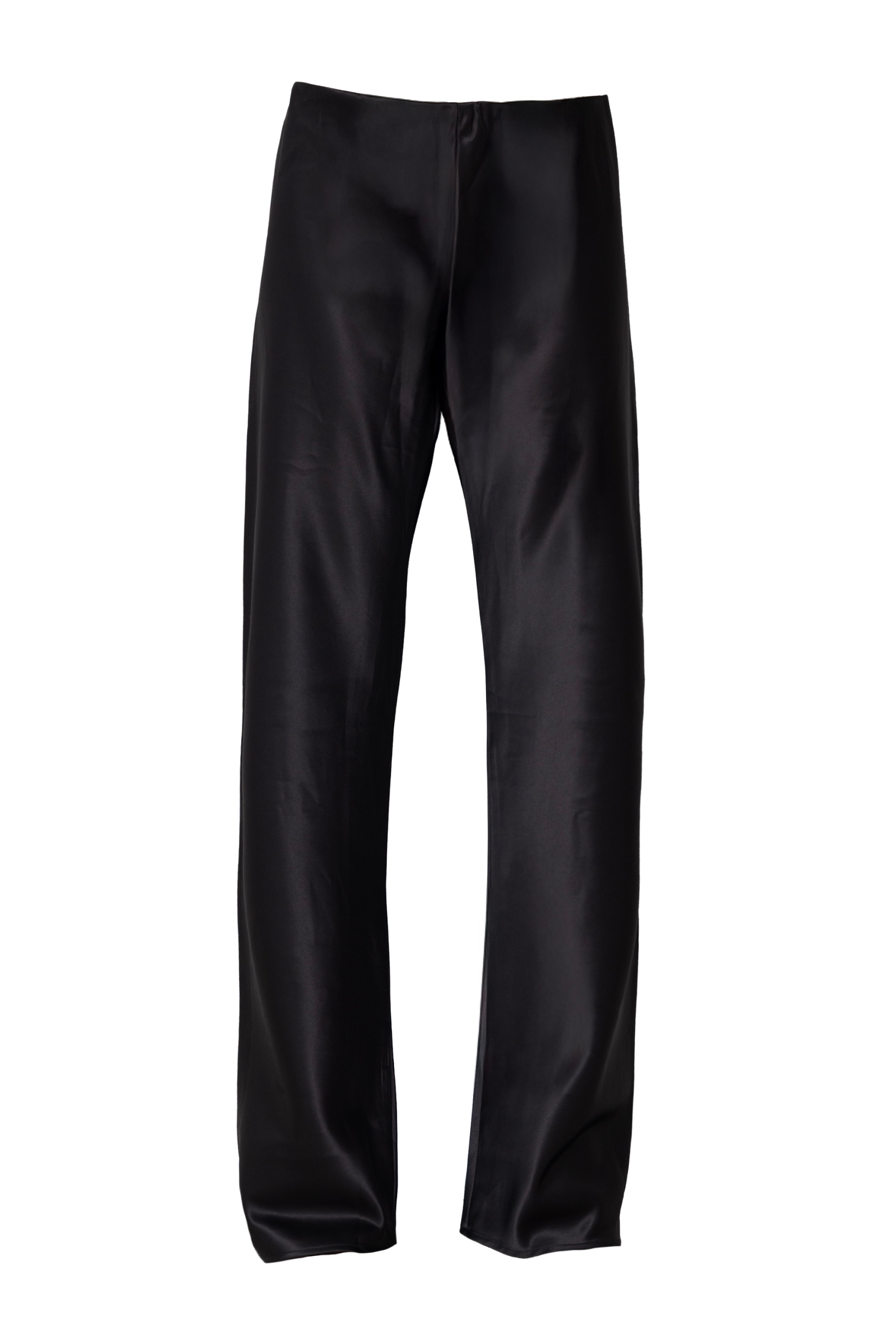 Olivette_black_satin_pants_GHOST_Front#color_black