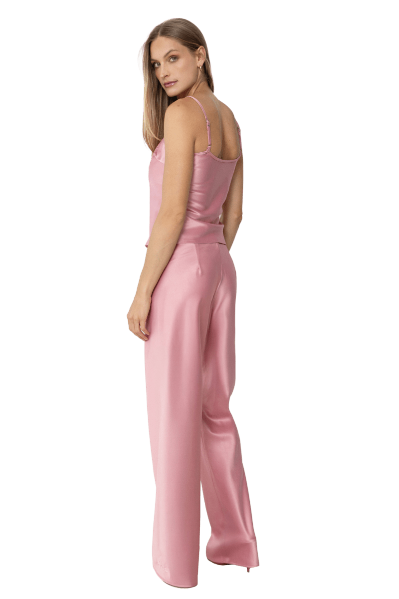 Olivette Satin Top - Blush Pink - Self - Adore