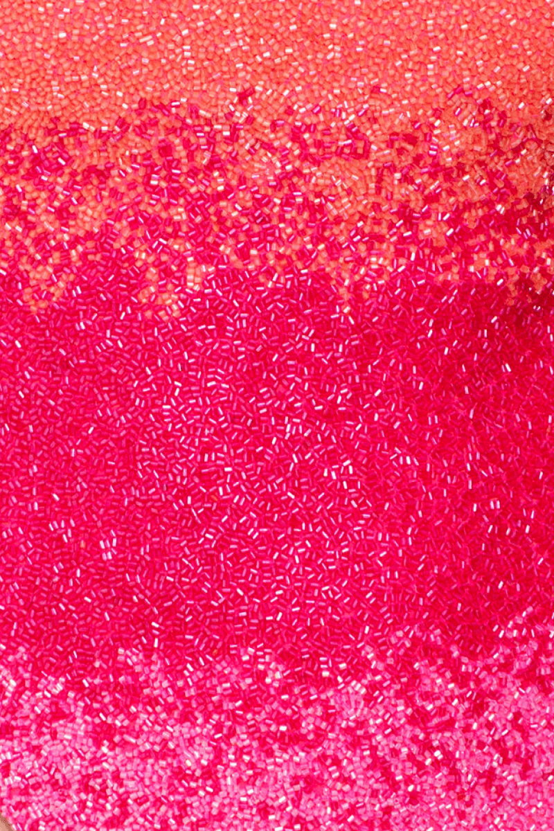 Ombre Hand - Beaded Embellished One - Piece Swimsuit - Orange/Pink - Self - Adore