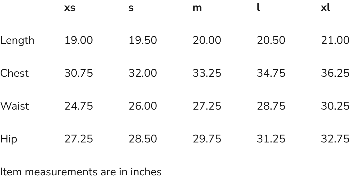 Size Chart