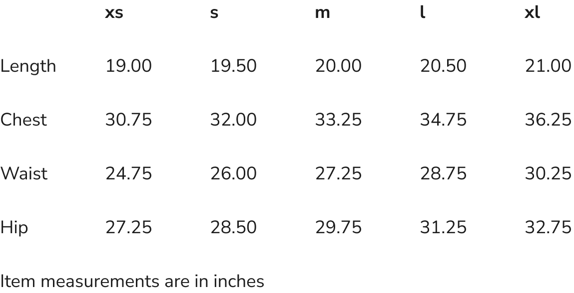 Size Chart