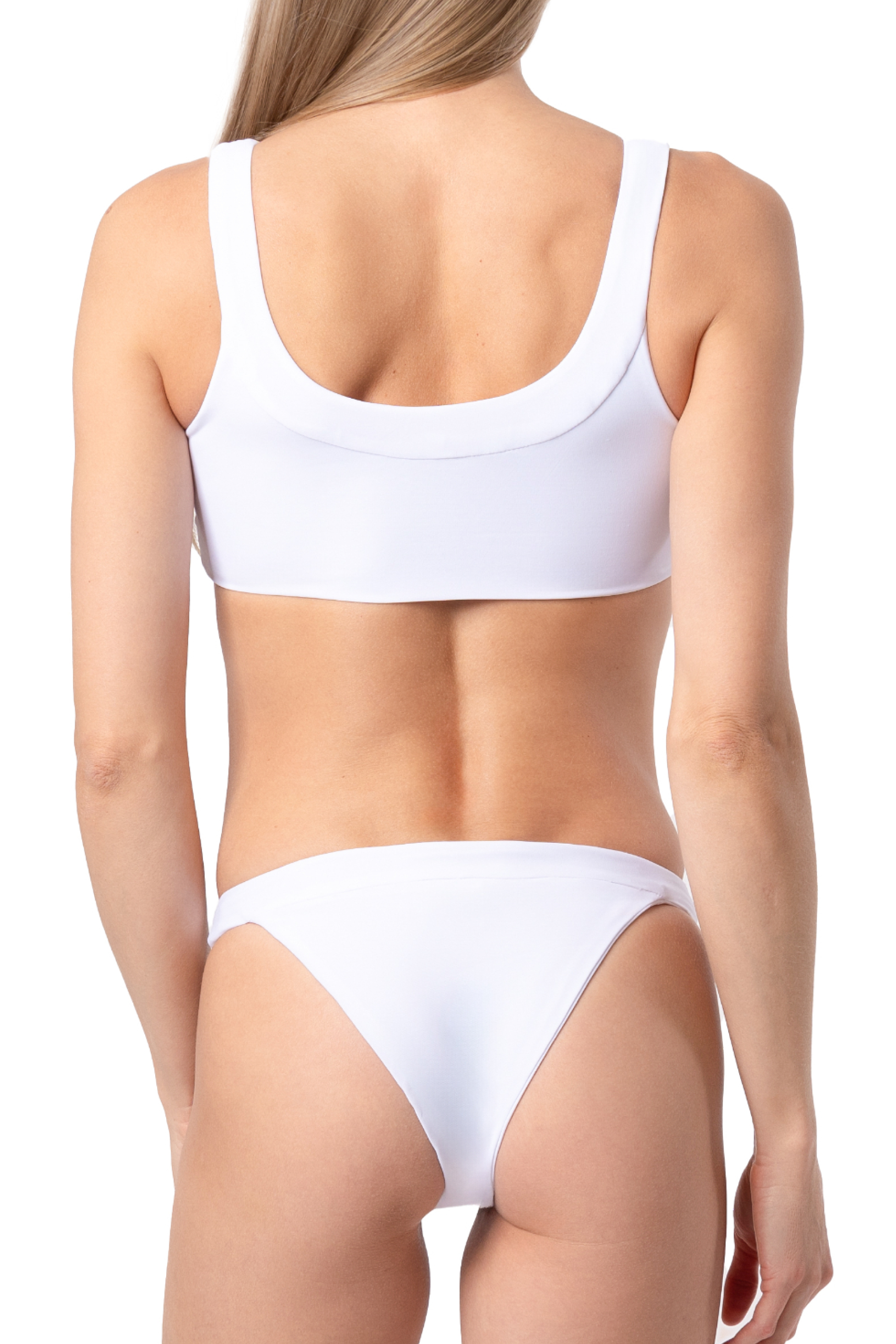 Zenya Hand-Beaded Embellished Bikini Top - White